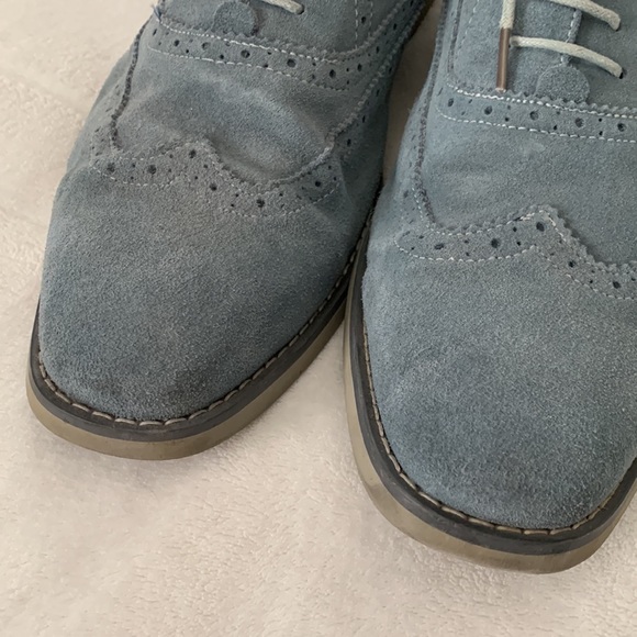 Men’s Joseph Abboud Blue Suede Oxford Dress Shoes - Picture 3 of 7